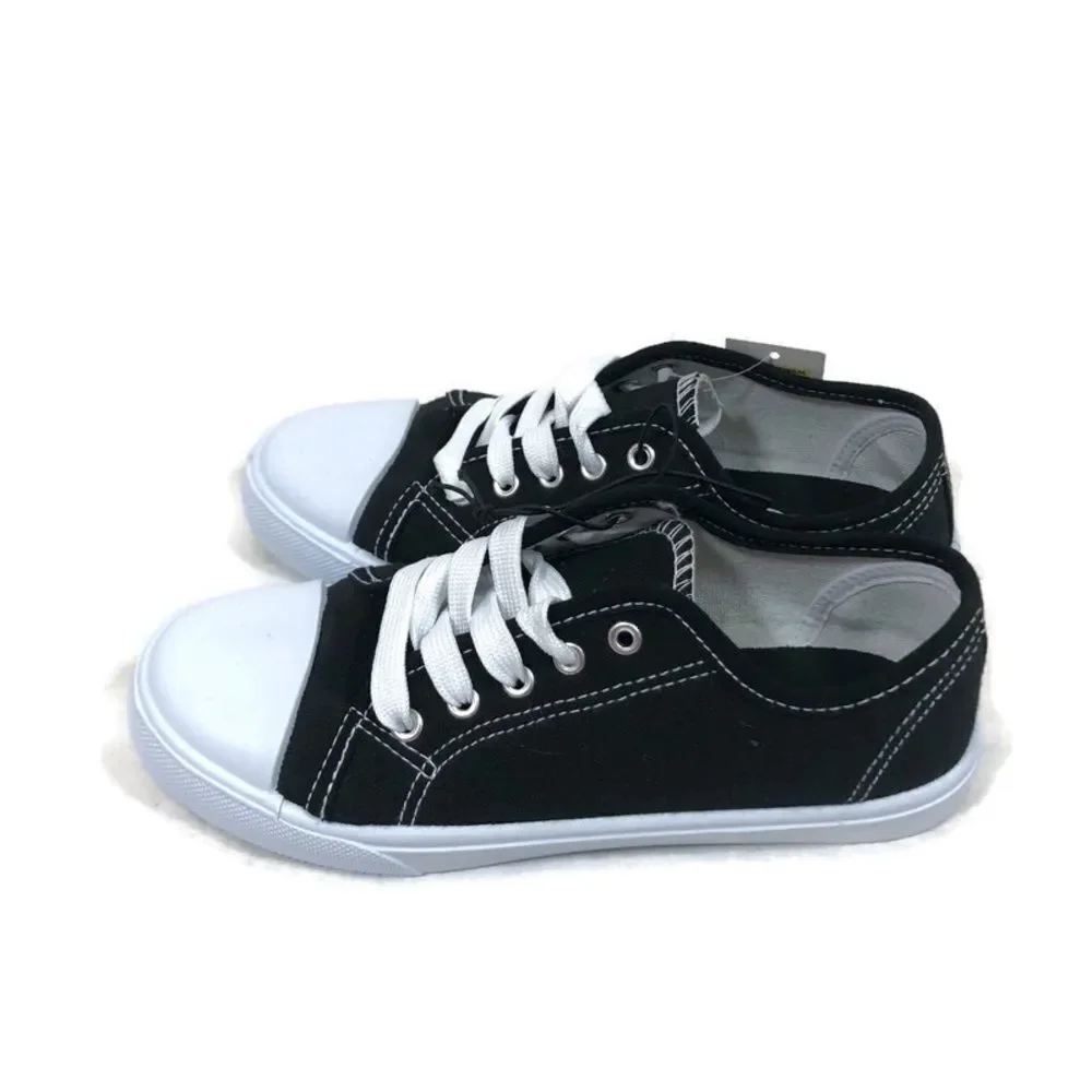 Brand New Boys Black and White Canvas Sneakers‎